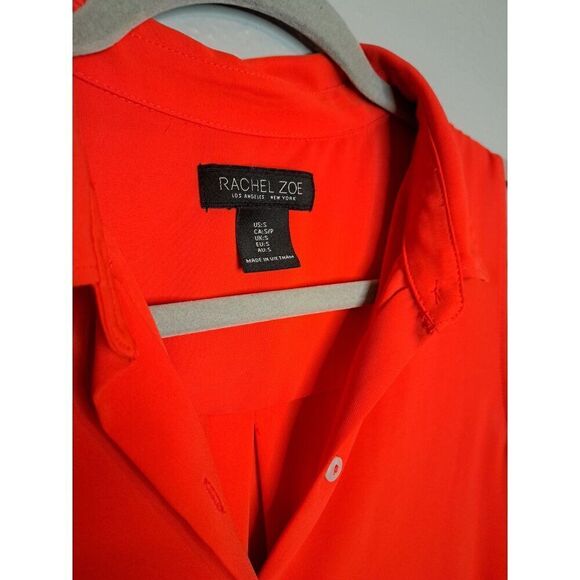 Rachel Zoe Women's Red Button Down Sleeveless Blouse Size Small - Picture 3 of 4